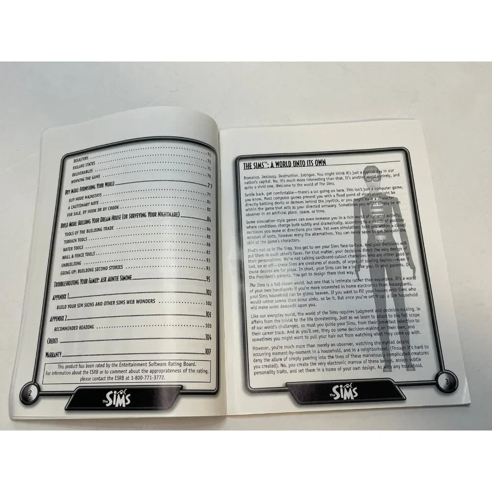 The Sims Simulator computer PC Instruction manual booklet only 2000 EA Game